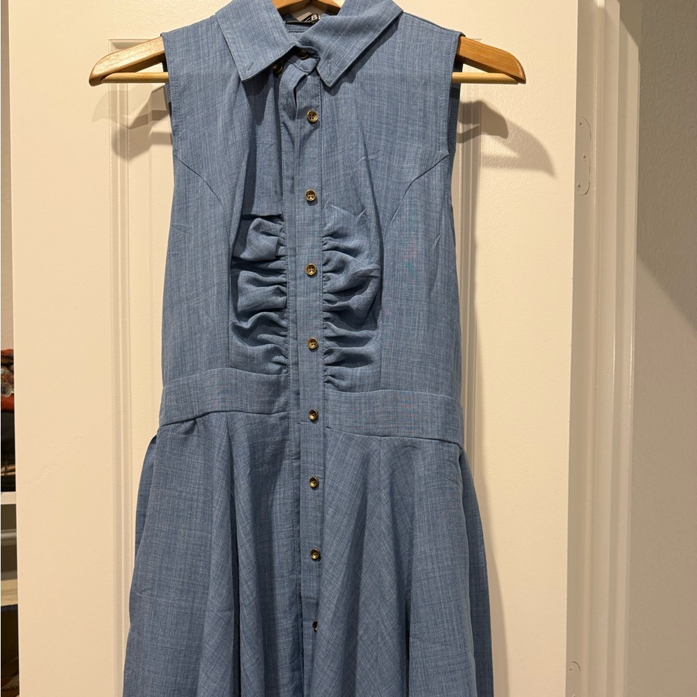 CBR Blue Button-Down Kids Dress